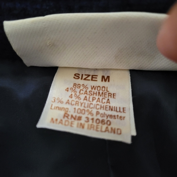 Vintage Wool Sweater Coat • Made In Ireland • Cable Knit • Tagged Medium - Picture 6 of 6